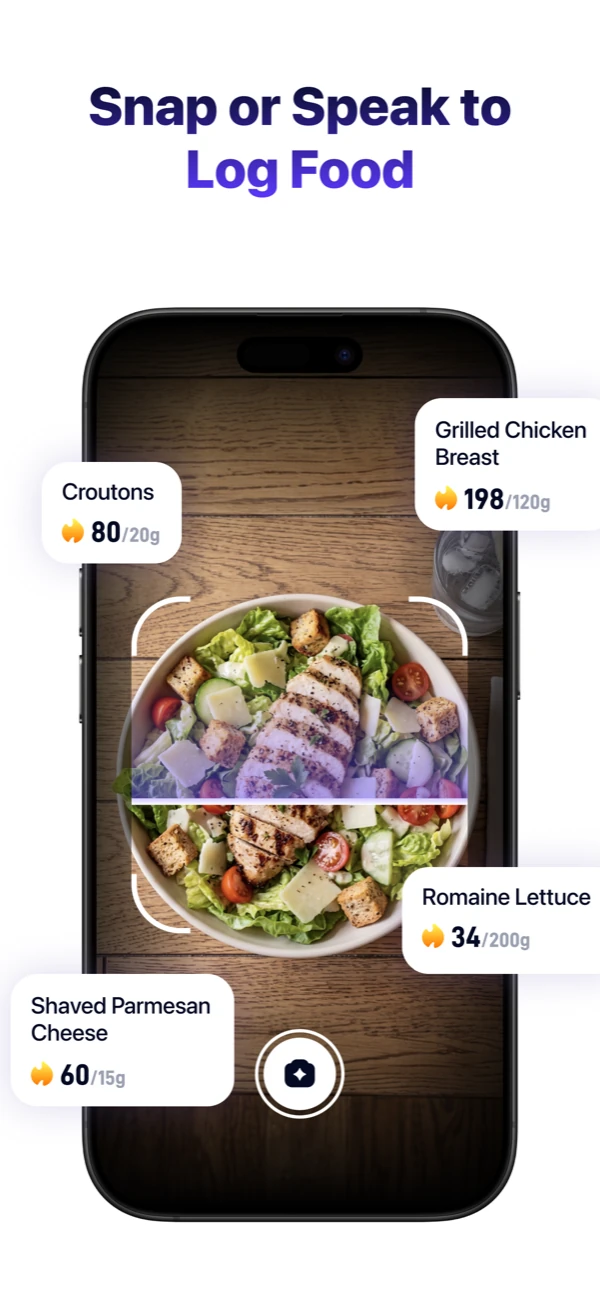 Log food naturally by photo or voice with WellyPal